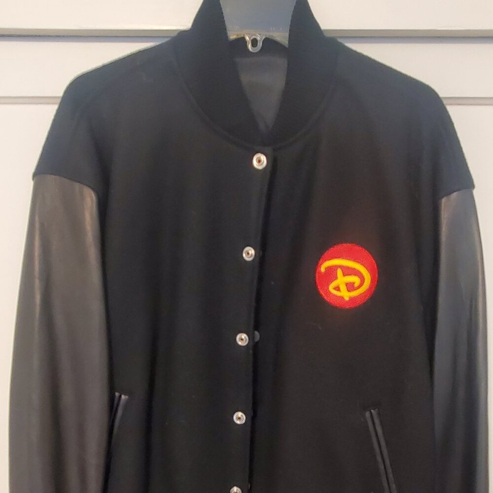 Employee Exclusive "Disney Online" black letterman jacket